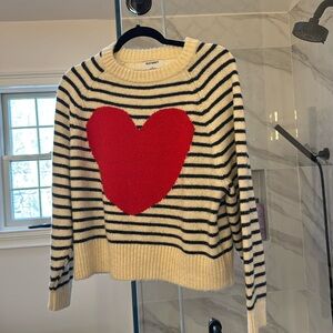 Old Navy Striped Heart Sweater M
